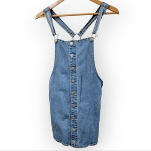 Forever 21 Light Wash Denim Overalls Dress Y2K Size Small Vintage